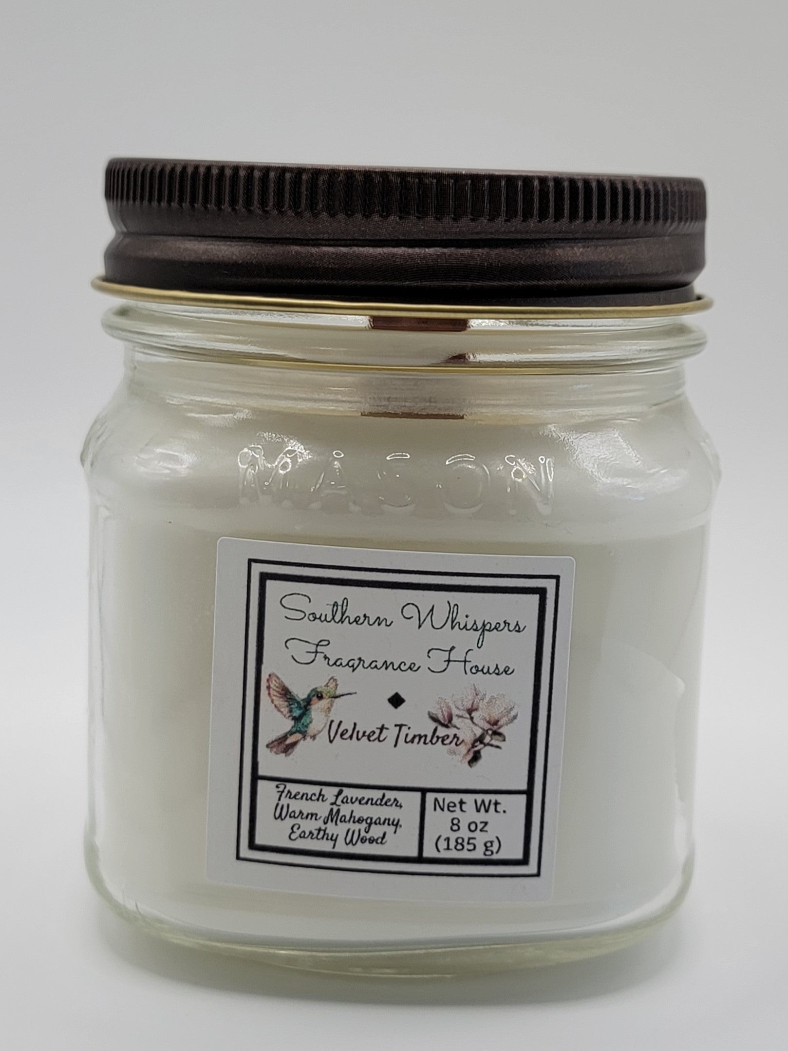 Velvet Timber | Mahogany, Teakwood & Amber Mason Jar Candle