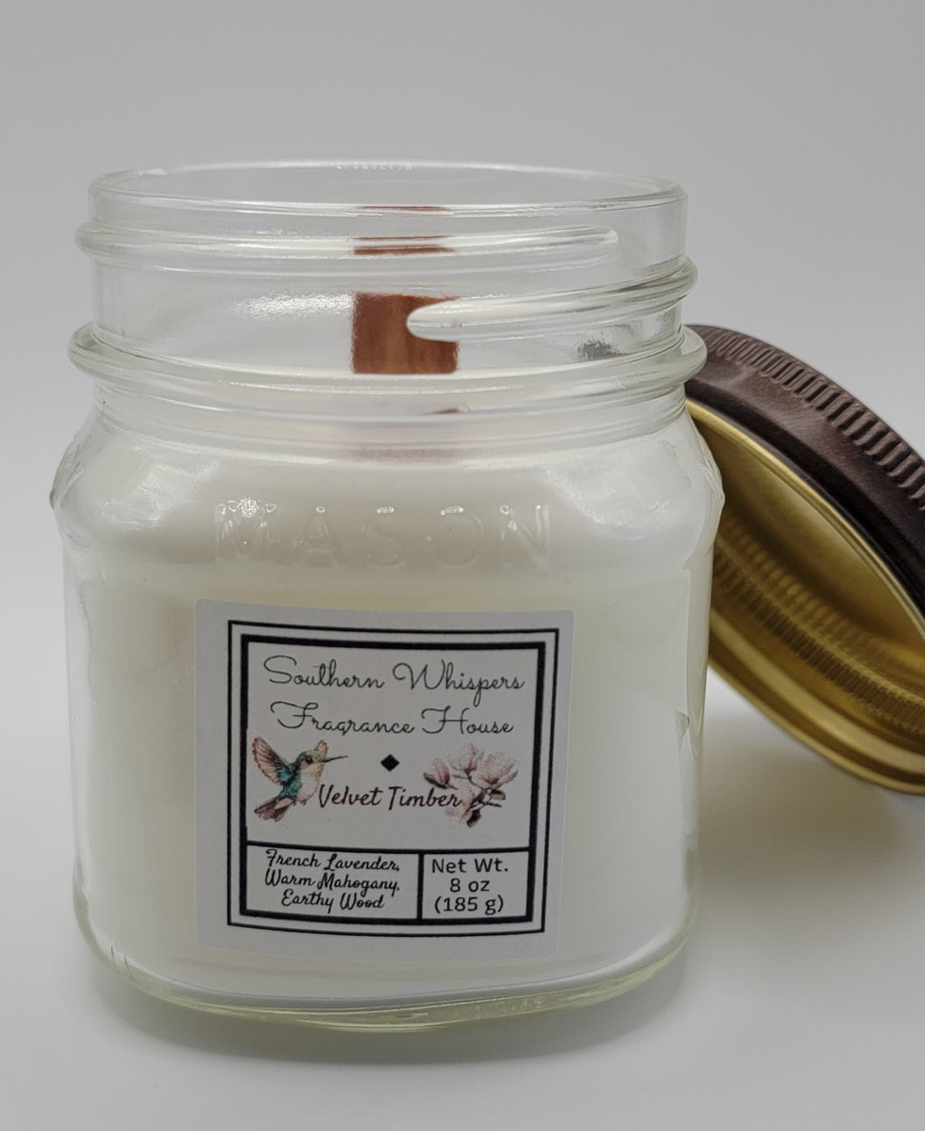 Velvet Timber | Mahogany, Teakwood & Amber Mason Jar Candle